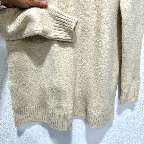 Zara Wool High-Neck Sweater wool blend light camel S - Picture 5 of 8